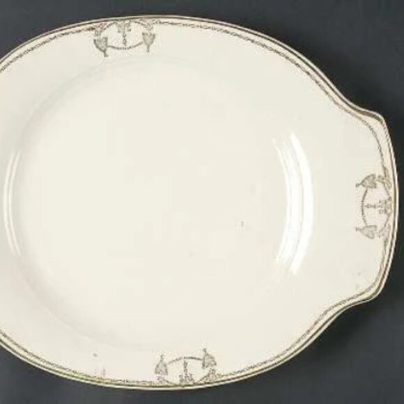 14" Oval Serving Platter in Commodore by Salem - Picture 3 of 6